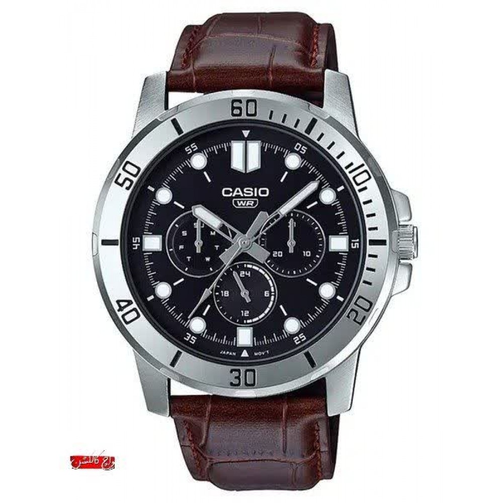 خرید ساعت مردانه بندچرم دی دیت کاسیو اصل ژاپن-original  CASIO japan