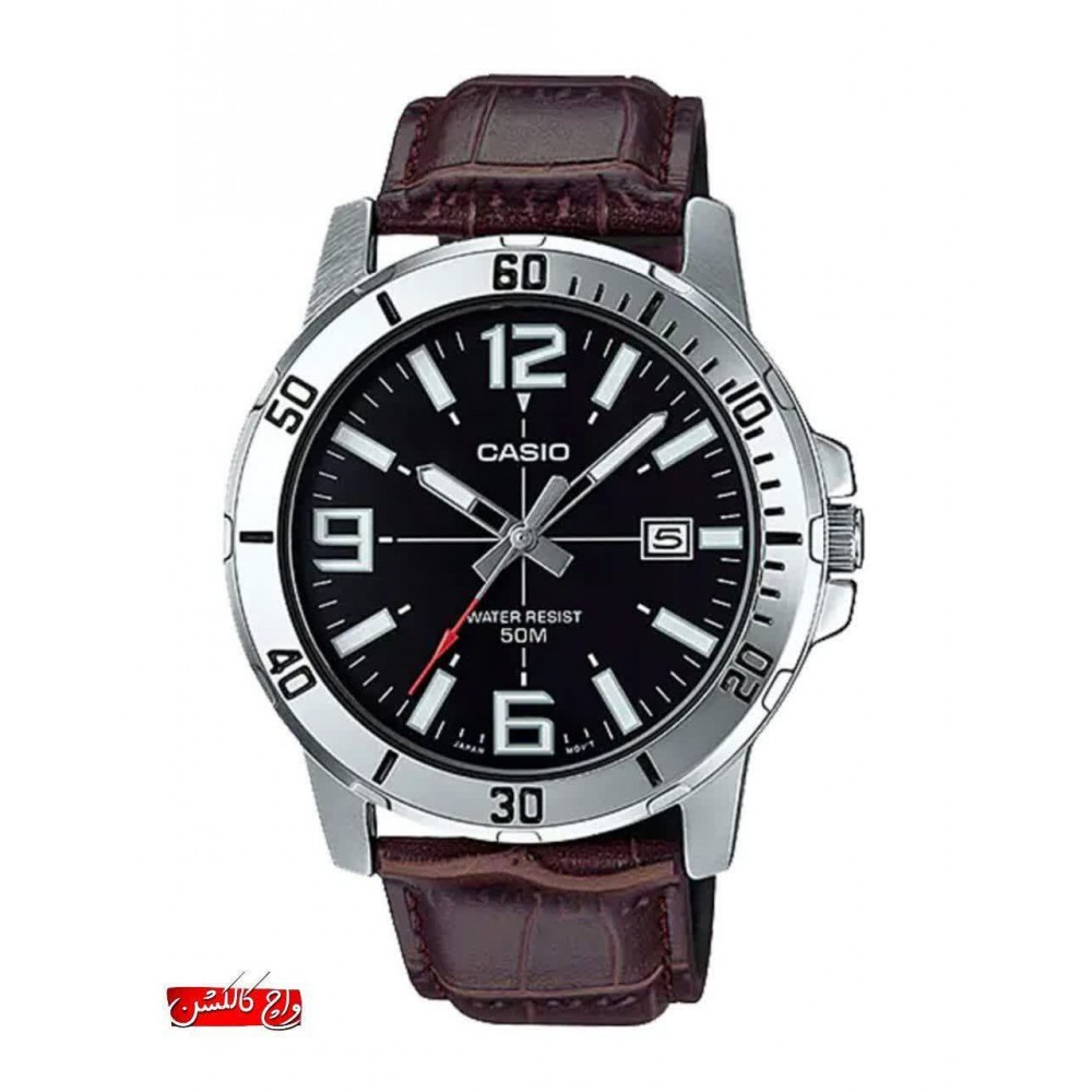 ساعت مردانه کلاسیک بند چرم کاسیو اصل ژاپن-original  CASIO japan