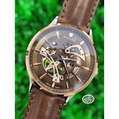 فروش ساعت واینر سوئیسی Skeleton اورجینال در گالری واچ کالکشن original #WAINER swiss